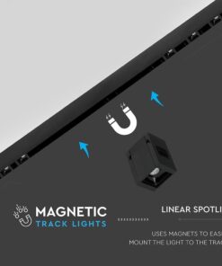 LED Μαγνητικό Φωτιστικό Ράγας 1W V-TAC Μαύρο CRI 90 24V 30° Φυσικό 4000K – 7959