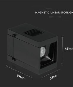 LED Μαγνητικό Φωτιστικό Ράγας 1W V-TAC Μαύρο CRI 90 24V 30° Φυσικό 4000K – 7959