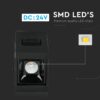 LED Μαγνητικό Φωτιστικό Ράγας 1W V-TAC Μαύρο CRI 90 24V 30° Φυσικό 4000K – 7959