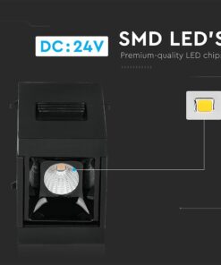 LED Μαγνητικό Φωτιστικό Ράγας 1W V-TAC Μαύρο CRI 90 24V 30° Φυσικό 4000K – 7959