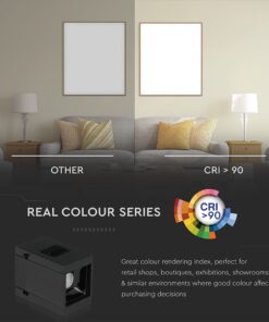 LED Μαγνητικό Φωτιστικό Ράγας 1W V-TAC Μαύρο CRI 90 24V 30° Φυσικό 4000K – 7959