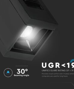 LED Μαγνητικό Φωτιστικό Ράγας 1W V-TAC Μαύρο CRI 90 24V 30° Φυσικό 4000K – 7959