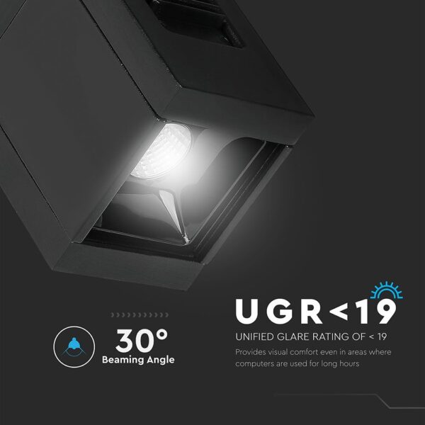 LED Μαγνητικό Φωτιστικό Ράγας 1W V-TAC Μαύρο CRI 90 24V 30° Φυσικό 4000K – 7959