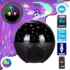 GloboStar® 79599 Επιτραπέζιο Διακοσμητικό Φωτιστικό Ειδικών Εφε NIGHT SKY STARS LED 10W DC 5V 2200mAh Επαναφορτιζόμενο με Bluetooth Speaker – Sound Activated – Καλώδιο Τροφοδοσίας USB και Ασύρματο Χειριστήριο RF 2.4Ghz Πολύχρωμo RGB Dimmable