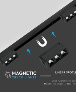 LED Μαγνητικό Φωτιστικό Ράγας 3W V-TAC Μαύρο CRI 90 24V 30° Φυσικό 4000K – 7961