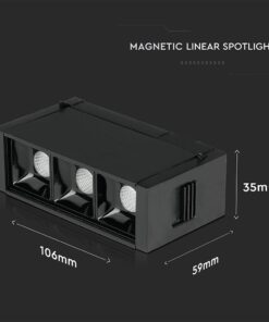 LED Μαγνητικό Φωτιστικό Ράγας 3W V-TAC Μαύρο CRI 90 24V 30° Φυσικό 4000K – 7961