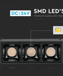 LED Μαγνητικό Φωτιστικό Ράγας 3W V-TAC Μαύρο CRI 90 24V 30° Φυσικό 4000K – 7961