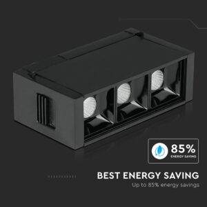 LED Μαγνητικό Φωτιστικό Ράγας 3W V-TAC Μαύρο CRI 90 24V 30° Φυσικό 4000K – 7961