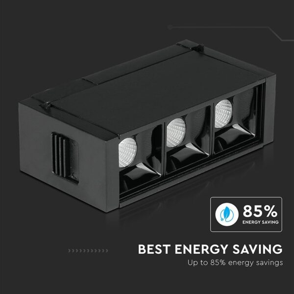 LED Μαγνητικό Φωτιστικό Ράγας 3W V-TAC Μαύρο CRI 90 24V 30° Φυσικό 4000K – 7961