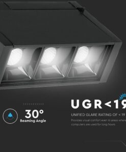 LED Μαγνητικό Φωτιστικό Ράγας 3W V-TAC Μαύρο CRI 90 24V 30° Φυσικό 4000K – 7961