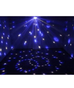 GloboStar® 79601-1 LED Party Disco Μπάλα με Περιστρεφόμενα Φωτορυθμικά Εφέ Πολύχρωμη RGB 15W με Sound Control Activated Εφέ και με Ασύρματο Χειριστήριο AC 230V IP20 Μ11 x Π8.6 x Υ13cm
