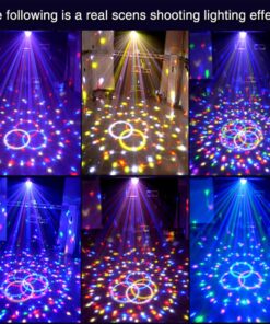 GloboStar® 79601-1 LED Party Disco Μπάλα με Περιστρεφόμενα Φωτορυθμικά Εφέ Πολύχρωμη RGB 15W με Sound Control Activated Εφέ και με Ασύρματο Χειριστήριο AC 230V IP20 Μ11 x Π8.6 x Υ13cm