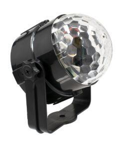 GloboStar® 79601-1 LED Party Disco Μπάλα με Περιστρεφόμενα Φωτορυθμικά Εφέ Πολύχρωμη RGB 15W με Sound Control Activated Εφέ και με Ασύρματο Χειριστήριο AC 230V IP20 Μ11 x Π8.6 x Υ13cm