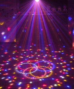 GloboStar® 79601-1 LED Party Disco Μπάλα με Περιστρεφόμενα Φωτορυθμικά Εφέ Πολύχρωμη RGB 15W με Sound Control Activated Εφέ και με Ασύρματο Χειριστήριο AC 230V IP20 Μ11 x Π8.6 x Υ13cm