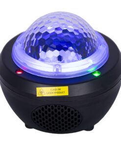 GloboStar® 79603 Μαύρο Επιτραπέζιο Διακοσμητικό Φωτιστικό Ειδικών Εφε NIGHT SKY GALAXY 3D LED 10W DC 5V 2200mAh Επαναφορτιζόμενο με Bluetooth Speaker – Sound Activated – Καλώδιο Τροφοδοσίας USB και Ασύρματο Χειριστήριο RF 2.4Ghz Πολύχρωμo RGB Dimmable