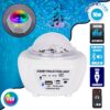 GloboStar® 79604 Λευκό Επιτραπέζιο Διακοσμητικό Φωτιστικό Ειδικών Εφε NIGHT SKY GALAXY 3D LED 10W DC 5V 2200mAh Επαναφορτιζόμενο με Bluetooth Speaker – Sound Activated – Καλώδιο Τροφοδοσίας USB και Ασύρματο Χειριστήριο RF 2.4Ghz Πολύχρωμo RGB Dimmable