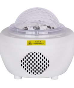 GloboStar® 79604 Λευκό Επιτραπέζιο Διακοσμητικό Φωτιστικό Ειδικών Εφε NIGHT SKY GALAXY 3D LED 10W DC 5V 2200mAh Επαναφορτιζόμενο με Bluetooth Speaker – Sound Activated – Καλώδιο Τροφοδοσίας USB και Ασύρματο Χειριστήριο RF 2.4Ghz Πολύχρωμo RGB Dimmable