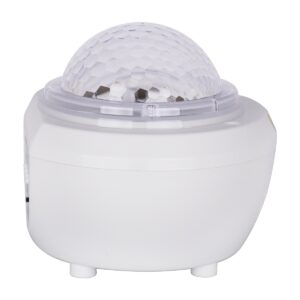 GloboStar® 79604 Λευκό Επιτραπέζιο Διακοσμητικό Φωτιστικό Ειδικών Εφε NIGHT SKY GALAXY 3D LED 10W DC 5V 2200mAh Επαναφορτιζόμενο με Bluetooth Speaker – Sound Activated – Καλώδιο Τροφοδοσίας USB και Ασύρματο Χειριστήριο RF 2.4Ghz Πολύχρωμo RGB Dimmable