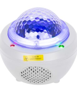 GloboStar® 79604 Λευκό Επιτραπέζιο Διακοσμητικό Φωτιστικό Ειδικών Εφε NIGHT SKY GALAXY 3D LED 10W DC 5V 2200mAh Επαναφορτιζόμενο με Bluetooth Speaker – Sound Activated – Καλώδιο Τροφοδοσίας USB και Ασύρματο Χειριστήριο RF 2.4Ghz Πολύχρωμo RGB Dimmable