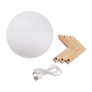 GloboStar® 79605 Επιτραπέζιο Ανάγλυφο Διακοσμητικό Φωτιστικό Φ15cm 3D MOON LIGHT LED 3.7W DC 5V με Ενσωματωμένη Μπαταρία 500mAh Li-ion Επαναφορτιζόμενο – Καλώδιο Τροφοδοσίας USB και Διακόπτη Αφής CCT Θερμό Λευκό 3000K – Ψυχρό Λευκό 6000K Dimmable