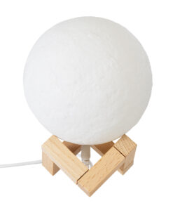 GloboStar® MOON 79606 Μοντέρνο Επιτραπέζιο Φωτιστικό Πορτατίφ LED 2W 120lm 360° DC 5V – Εναλλαγή Φωτισμού μέσω Τηλεχειριστηρίου – Dimmable – RGBW – Φ12 x Υ15 – Λευκό