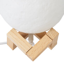 GloboStar® MOON 79606 Μοντέρνο Επιτραπέζιο Φωτιστικό Πορτατίφ LED 2W 120lm 360° DC 5V – Εναλλαγή Φωτισμού μέσω Τηλεχειριστηρίου – Dimmable – RGBW – Φ12 x Υ15 – Λευκό