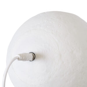 GloboStar® MOON 79606 Μοντέρνο Επιτραπέζιο Φωτιστικό Πορτατίφ LED 2W 120lm 360° DC 5V – Εναλλαγή Φωτισμού μέσω Τηλεχειριστηρίου – Dimmable – RGBW – Φ12 x Υ15 – Λευκό