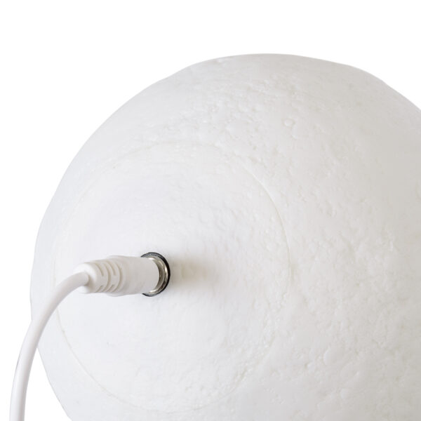 GloboStar® MOON 79606 Μοντέρνο Επιτραπέζιο Φωτιστικό Πορτατίφ LED 2W 120lm 360° DC 5V – Εναλλαγή Φωτισμού μέσω Τηλεχειριστηρίου – Dimmable – RGBW – Φ12 x Υ15 – Λευκό