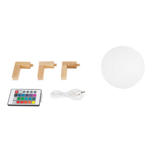 GloboStar® MOON 79606 Μοντέρνο Επιτραπέζιο Φωτιστικό Πορτατίφ LED 2W 120lm 360° DC 5V – Εναλλαγή Φωτισμού μέσω Τηλεχειριστηρίου – Dimmable – RGBW – Φ12 x Υ15 – Λευκό