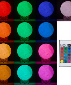 GloboStar® MOON 79606 Μοντέρνο Επιτραπέζιο Φωτιστικό Πορτατίφ LED 2W 120lm 360° DC 5V – Εναλλαγή Φωτισμού μέσω Τηλεχειριστηρίου – Dimmable – RGBW – Φ12 x Υ15 – Λευκό