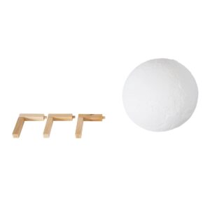 GloboStar® MOON 79607-S Επιτραπέζιο Φωτιστικό LED 3W 150lm 360° DC 5V IP20 RGB Dimmable Λευκό Πλαστικό με Μπεζ Ξύλο – Λειτουργία μόνο σε ρεύμα, χωρίς μπαταρίες – Μ20 x Π20 x Υ23cm – 2 Χρόνια Εγγύηση