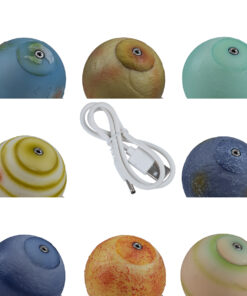 GloboStar® MOON 79609 Σετ 8 Τεμ. Μοντέρνα Επιτραπέζια Φωτιστικα Πορτατίφ LED 2W 120lm 360° DC 5V – Εναλλαγή Φωτισμού μέσω Τηλεχειριστηρίου & Αφής – Dimmable – CCT Θερμό Λευκό 3000K – Ψυχρό Λευκό 6000K – Φ8 x Υ11 – Πολύχρωμα