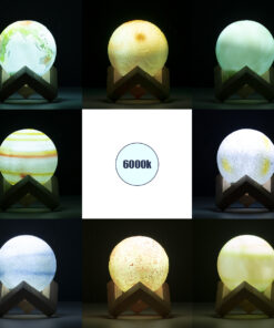 GloboStar® MOON 79609 Σετ 8 Τεμ. Μοντέρνα Επιτραπέζια Φωτιστικα Πορτατίφ LED 2W 120lm 360° DC 5V – Εναλλαγή Φωτισμού μέσω Τηλεχειριστηρίου & Αφής – Dimmable – CCT Θερμό Λευκό 3000K – Ψυχρό Λευκό 6000K – Φ8 x Υ11 – Πολύχρωμα