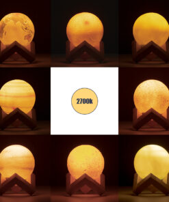 GloboStar® MOON 79609 Σετ 8 Τεμ. Μοντέρνα Επιτραπέζια Φωτιστικα Πορτατίφ LED 2W 120lm 360° DC 5V – Εναλλαγή Φωτισμού μέσω Τηλεχειριστηρίου & Αφής – Dimmable – CCT Θερμό Λευκό 3000K – Ψυχρό Λευκό 6000K – Φ8 x Υ11 – Πολύχρωμα