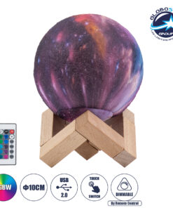 GloboStar® CALLISTO 79615 Μοντέρνο Επιτραπέζιο Φωτιστικό Πορτατίφ LED 2W 100lm 360° DC 5V – Εναλλαγή Φωτισμού μέσω Τηλεχειριστηρίου & Αφής – Dimmable – RGBW – Φ10 x Υ13.5 – Πολύχρωμο