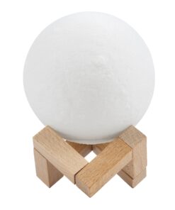 GloboStar® MOON 79618 Μοντέρνο Επιτραπέζιο Φωτιστικό Πορτατίφ LED 2W 120lm 360° DC 5V – Εναλλαγή Φωτισμού μέσω Τηλεχειριστηρίου & Αφής – Dimmable – RGBW – Φ10 x Υ13.5 – Λευκό