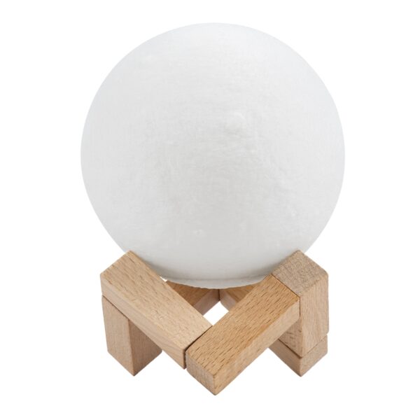 GloboStar® MOON 79618 Μοντέρνο Επιτραπέζιο Φωτιστικό Πορτατίφ LED 2W 120lm 360° DC 5V – Εναλλαγή Φωτισμού μέσω Τηλεχειριστηρίου & Αφής – Dimmable – RGBW – Φ10 x Υ13.5 – Λευκό