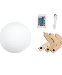 GloboStar® MOON 79618 Μοντέρνο Επιτραπέζιο Φωτιστικό Πορτατίφ LED 2W 120lm 360° DC 5V – Εναλλαγή Φωτισμού μέσω Τηλεχειριστηρίου & Αφής – Dimmable – RGBW – Φ10 x Υ13.5 – Λευκό