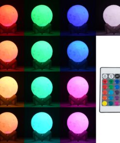 GloboStar® MOON 79618 Μοντέρνο Επιτραπέζιο Φωτιστικό Πορτατίφ LED 2W 120lm 360° DC 5V – Εναλλαγή Φωτισμού μέσω Τηλεχειριστηρίου & Αφής – Dimmable – RGBW – Φ10 x Υ13.5 – Λευκό