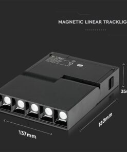 LED Μαγνητικό Φωτιστικό Ράγας 10W V-TAC Μαύρο CRI 90 24V 30° Θερμό 3000K – 7962