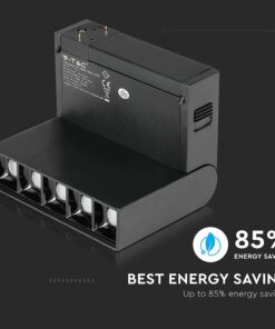LED Μαγνητικό Φωτιστικό Ράγας 10W V-TAC Μαύρο CRI 90 24V 30° Θερμό 3000K – 7962