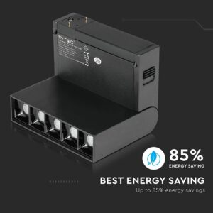 LED Μαγνητικό Φωτιστικό Ράγας 10W V-TAC Μαύρο CRI 90 24V 30° Θερμό 3000K – 7962