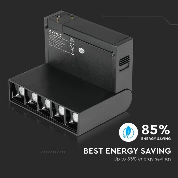 LED Μαγνητικό Φωτιστικό Ράγας 10W V-TAC Μαύρο CRI 90 24V 30° Θερμό 3000K – 7962