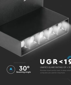 LED Μαγνητικό Φωτιστικό Ράγας 10W V-TAC Μαύρο CRI 90 24V 30° Θερμό 3000K – 7962