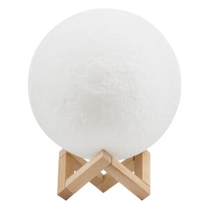 GloboStar® MOON 79620 Μοντέρνο Επιτραπέζιο Φωτιστικό Πορτατίφ LED 6W 360lm 360° DC 5V – Εναλλαγή Φωτισμού μέσω Τηλεχειριστηρίου & Αφής – Dimmable – RGBW – Φ20 x Υ25 – Λευκό
