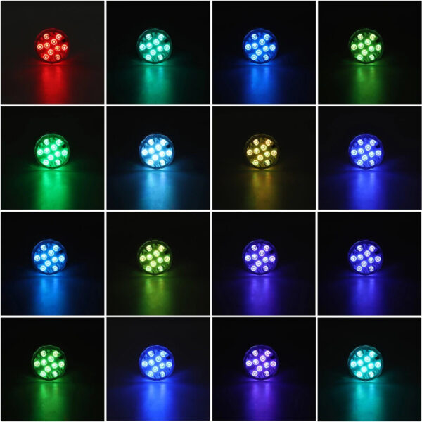 GloboStar® 79626 Υποβρύχια Διακοσμητική Φωτιζόμενη Βάση LED 5W για Μπουκάλια – Ποτήρια – Βάζα – Ναργιλέ Μπαταρίας με Ασύρματο Χειριστήριο IR Αδιάβροχη IP68 Πολύχρωμη RGB Dimmable