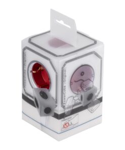 GloboStar® TRAVEL PowerCube PRO Certified 79628 Πολύπριζο 5 Θέσεων με 5 Πρίζες Ασφαλείας Childproof EU Schuko AC 220-240V Μ7.5 x Π11.5 x Υ7.5 – Λευκό με Κόκκινο – Max Load 3680W/16A