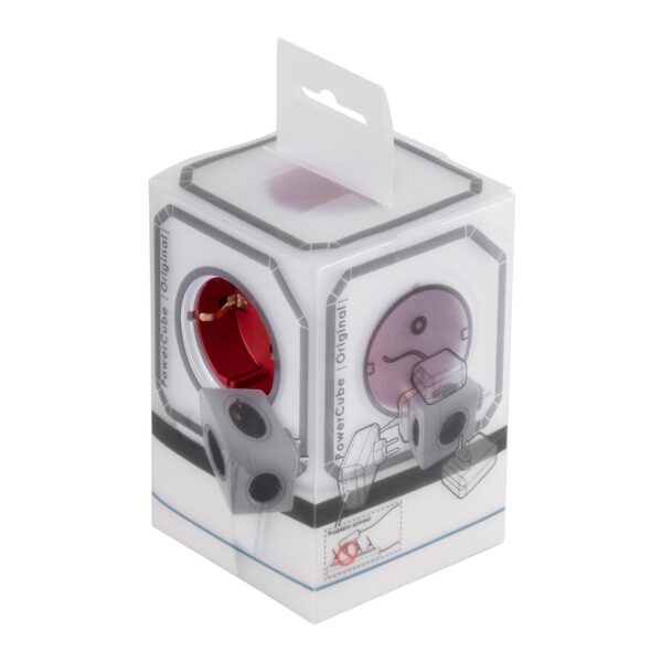GloboStar® TRAVEL PowerCube PRO Certified 79628 Πολύπριζο 5 Θέσεων με 5 Πρίζες Ασφαλείας Childproof EU Schuko AC 220-240V Μ7.5 x Π11.5 x Υ7.5 – Λευκό με Κόκκινο – Max Load 3680W/16A