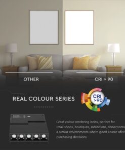 LED Μαγνητικό Φωτιστικό Ράγας 10W V-TAC Μαύρο CRI 90 24V 30° Θερμό 3000K – 7962