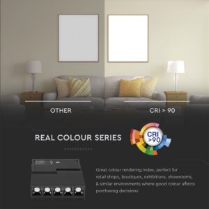 LED Μαγνητικό Φωτιστικό Ράγας 10W V-TAC Μαύρο CRI 90 24V 30° Θερμό 3000K – 7962